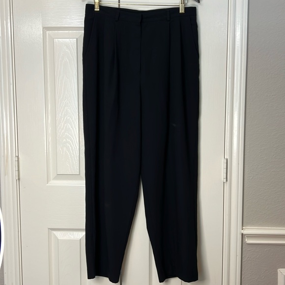 Lane Bryant Venezia Black Pleated Trouser Pants High waisted pockets Sz 14 - Picture 1 of 7